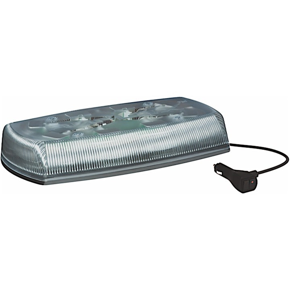 Ecco 5580CA-MG LED Minibar: Reflex 15In 1224Vdc 18 Flash Patterns Magnet Mount Clear Dome Amber Illumination