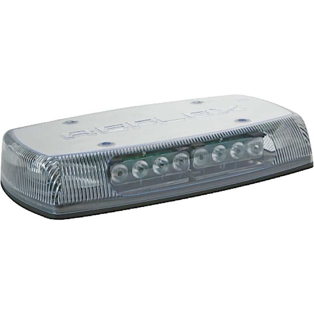 Ecco 5590CA LED Minibar: Reflex 15In 1224Vdc 18 Flash Patterns Clear Dome Amber Illumi