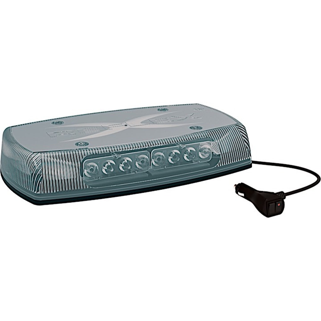 Ecco 5590CAB-MG LED Minibar Reflex 15In 1224Vdc 18 Flash Patterns Magnet Clear Dome Amber/Blue