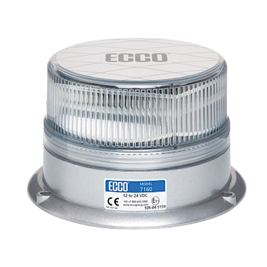 Ecco 7160CA LED Beacon: Reflex 1224Vdc Clear Lens Amber Illumination