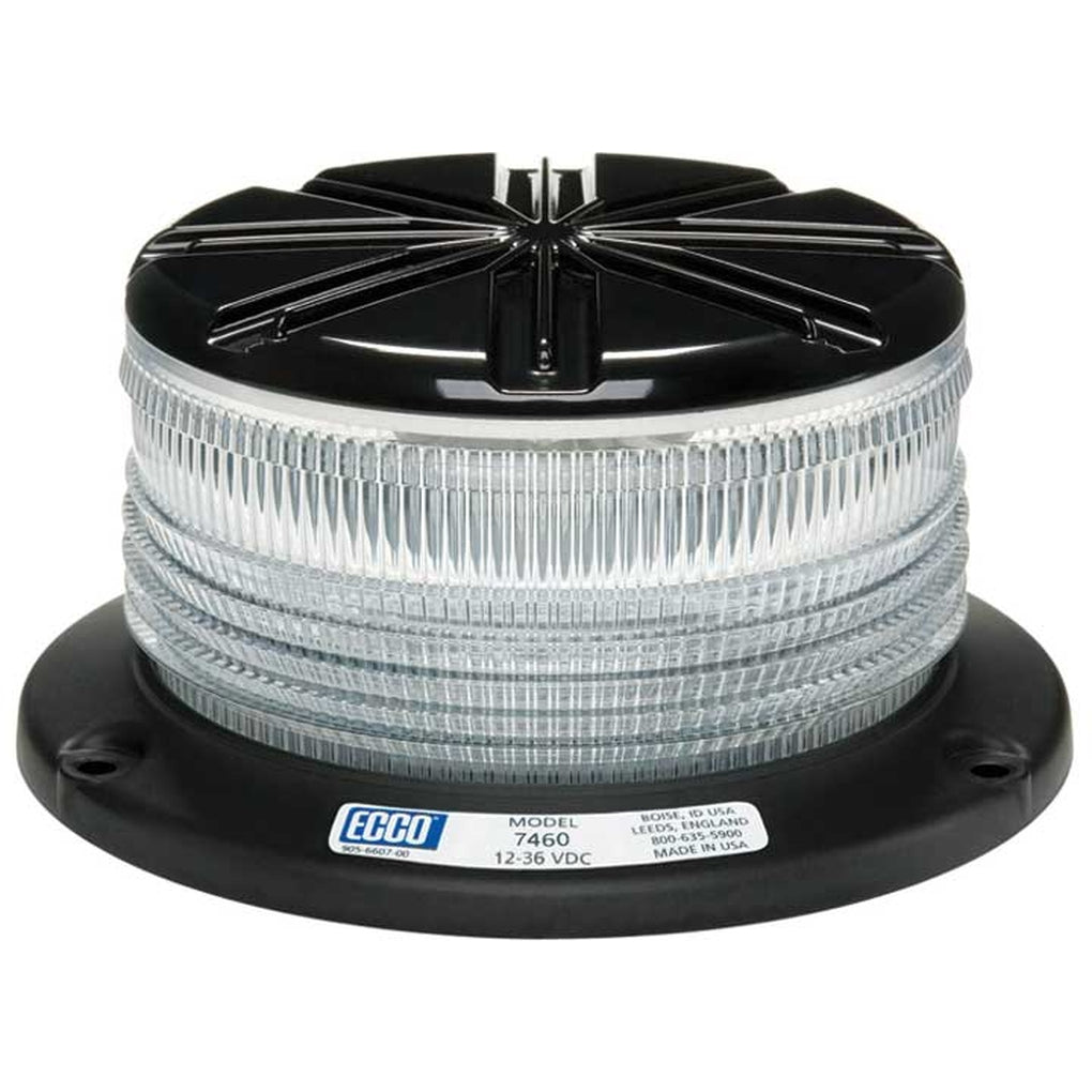 Ecco 7460CC LED Beacon: Profile 1236Vdc Clear Lens Clear Illumination