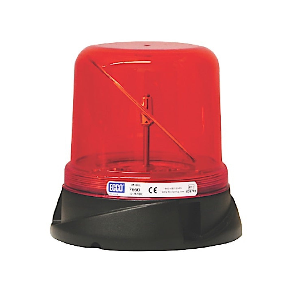 Ecco 7660R LED Hybrid Beacon: RotoLED 1224Vdc Red