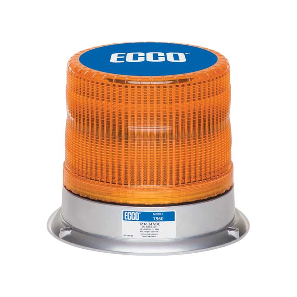 Ecco 7960A LED Beacon: Pulse 1224Vdc Amber Lens Amber Led