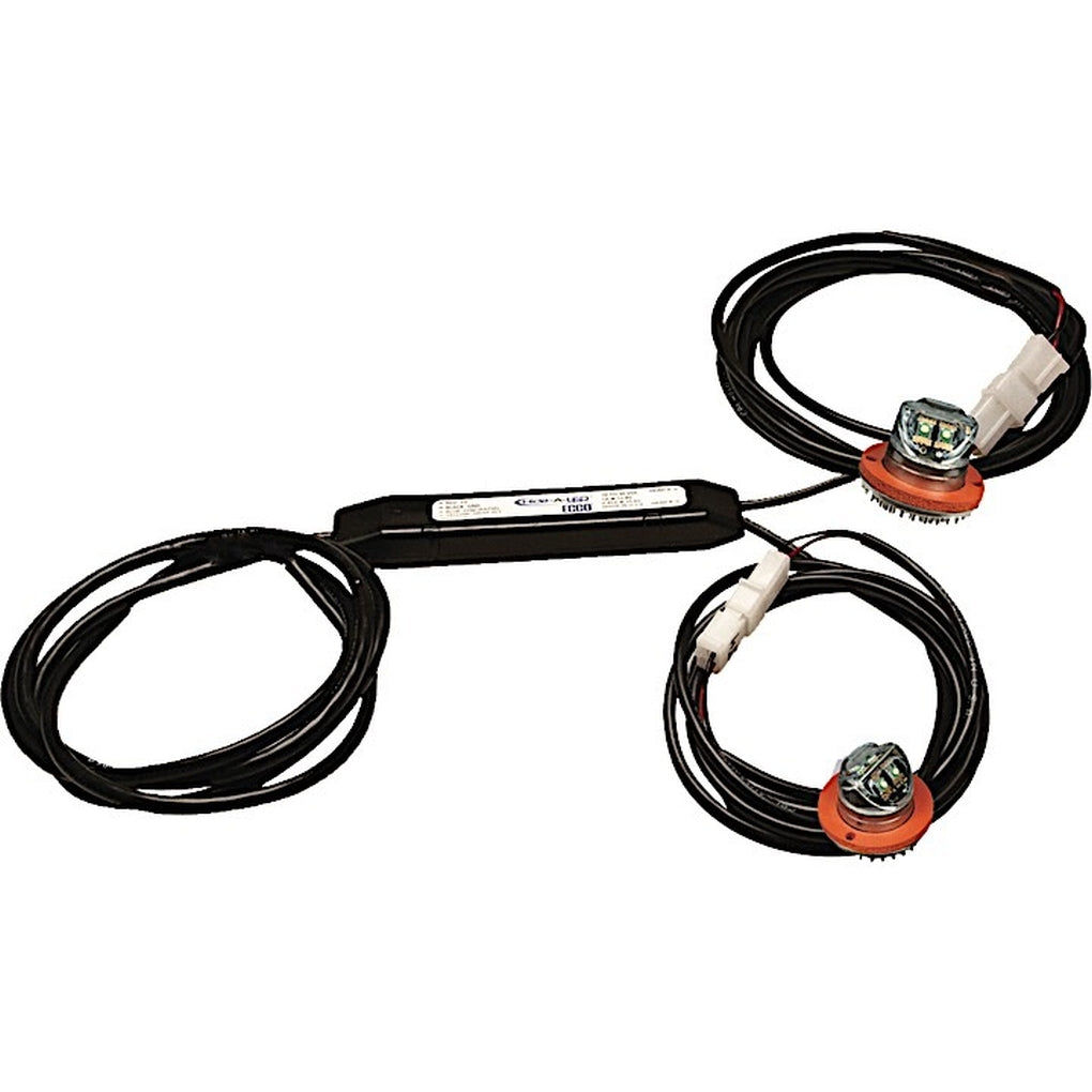 Ecco 9021CC LED Flasher: HideaLED 2 Head Wide (4 Led) 12Vdc Clear/Clear