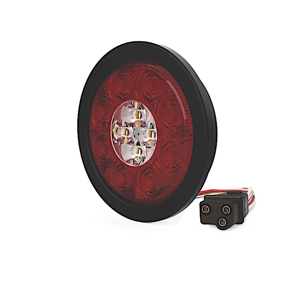 Ecco ED3040AW Directional 4In Round Sttrwarning Combo 1224 Vdc Pl3 Connector Amber/White