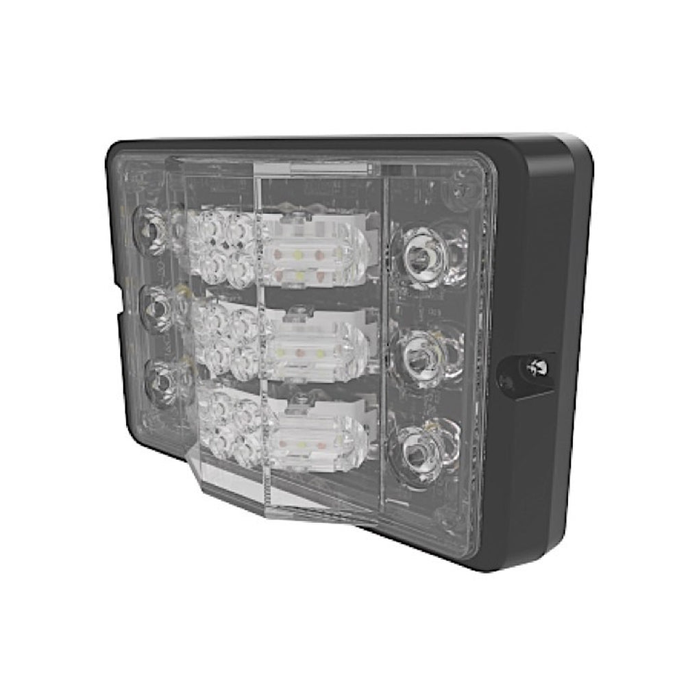 Ecco ED3779AW Directional Led: Triple Stack Dual Color Center 180 Degree Warning White Flood Outer Amber/White
