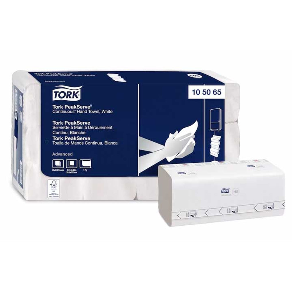 TORK 105065 Advanced Peakserve Continuous Hand Towel 1Ply 7.91Inx8.85In White 12X410