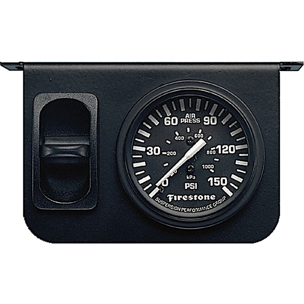 Firestone 2149 Single Black Face Pneumatic Switch W/Gauge