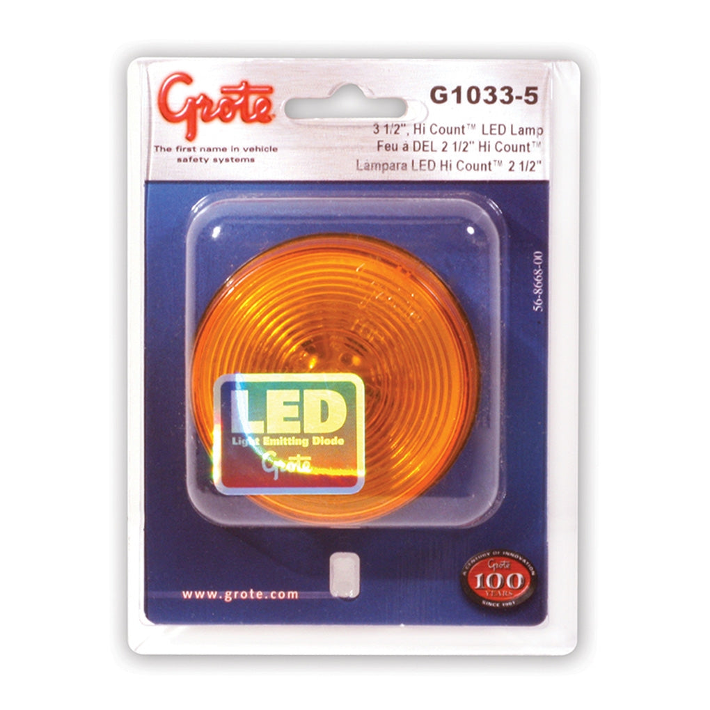 Grote G1033-5 Hi Count 2 1/2" LED Clearance / Marker Lamp Yellow