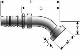 Gates G20357-2020 GlobalSpiral Couplings Code 62 O-Ring Flange Heavy 45 Bent