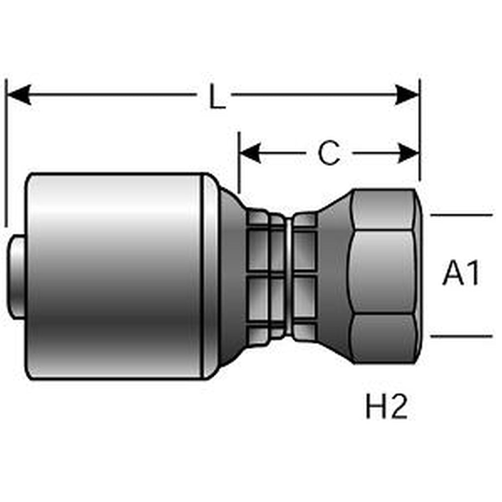 Gates G25720-1220 MegaCrimp Couplings Female DIN 24 Cone Swivel Heavy W OR