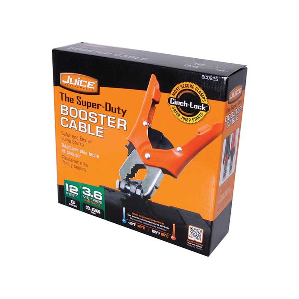 Hopkins BC0825 12Ft 8Gauge Set w/Bag and Cinch Clamps Jumper Cables