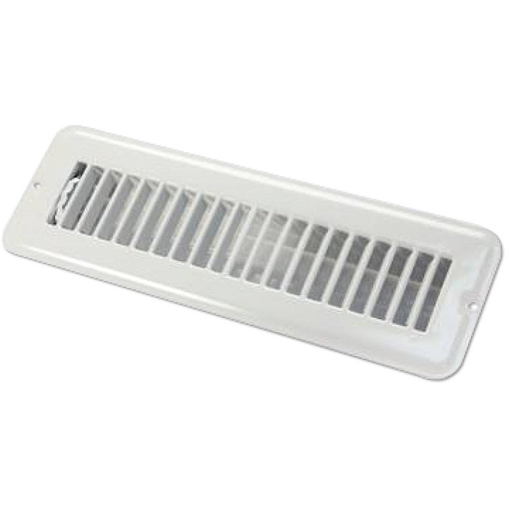 JR Products 02-28905 2In X 10In Floor Register Dampered Metal White