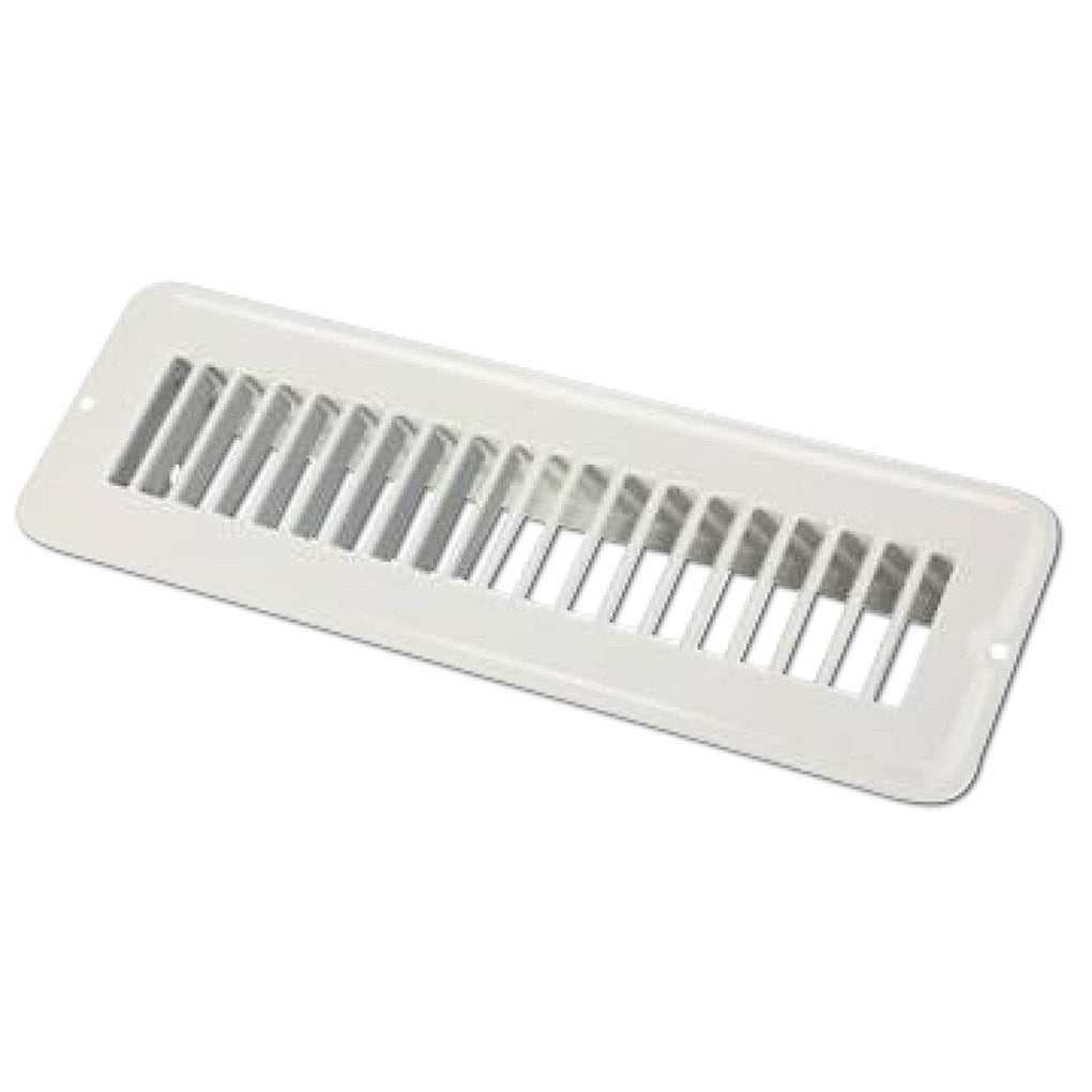 JR Products 02-28925 2In X 10In Floor Register Undampered Metal White