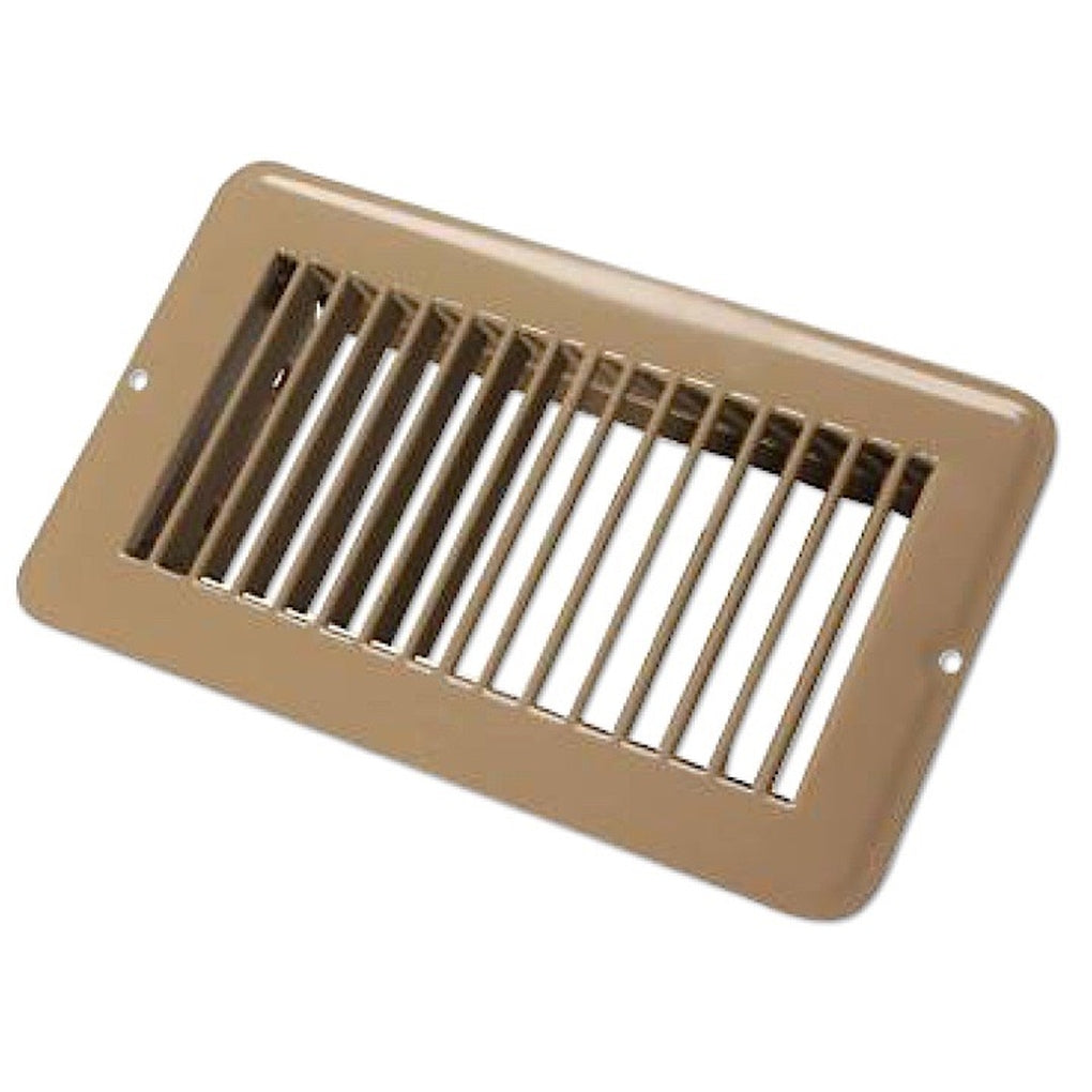 JR Products 02-28955 4In X 8In Floor Register Undampered Metal Brown