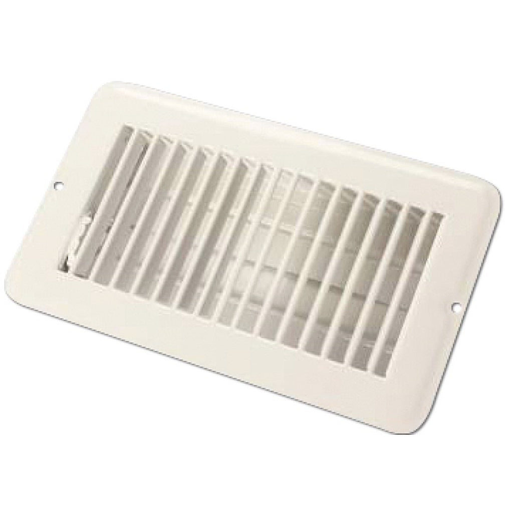 JR Products 02-28965 4In X 8In Floor Register Dampered Metal White
