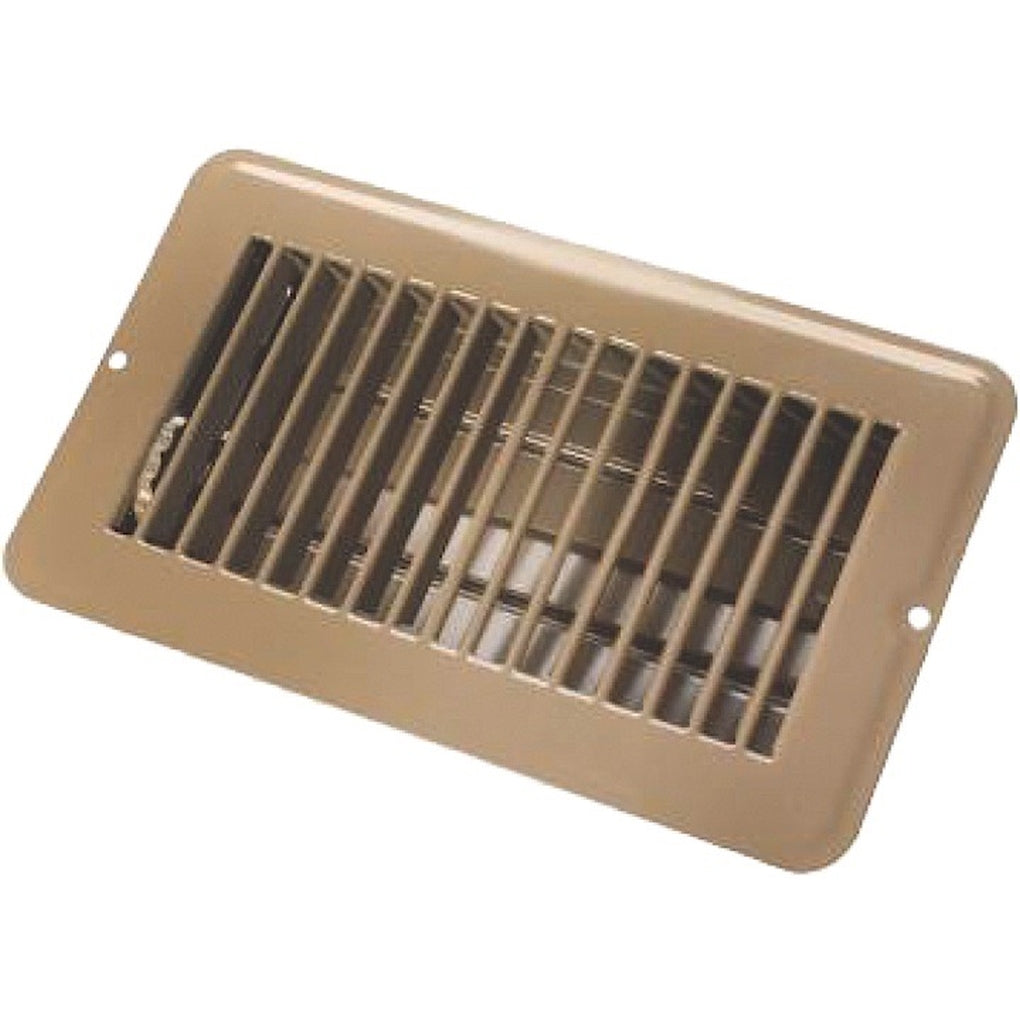JR Products 02-28975 4In X 8In Floor Register Dampered Metal Brown