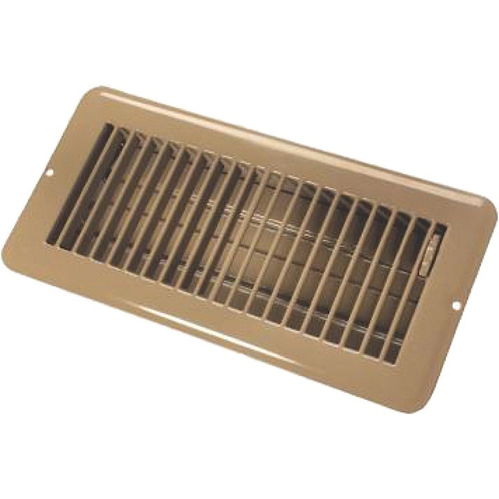 JR Products 02-29015 4In X 10In Floor Register Dampered Metal Brown
