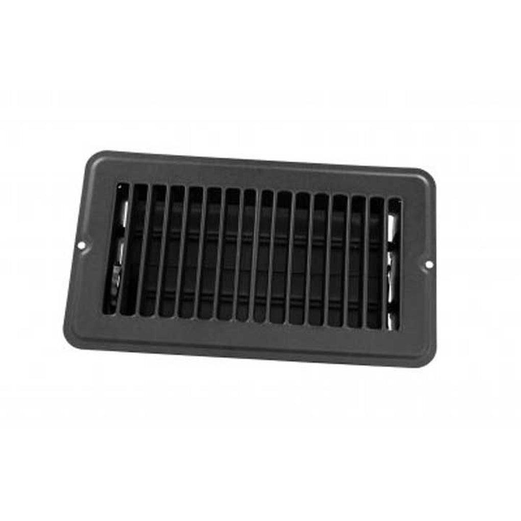 JR Products 02-29155 4In X 8In Floor Register Dampered Metal Black