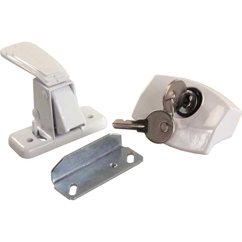 JR Products 11685 Camper Door Latch Locking White