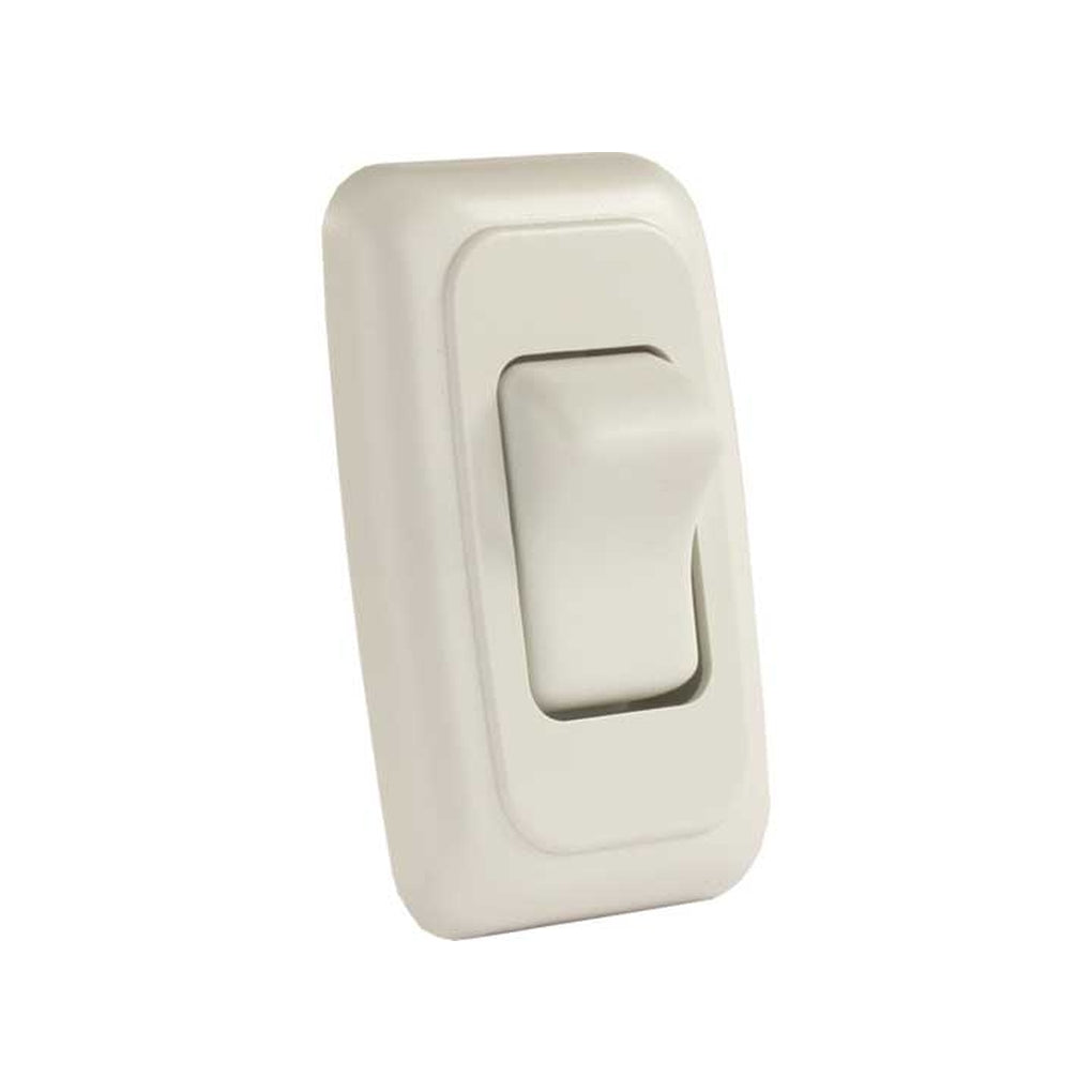 JR Products 12005 Single Rocker Switch Assembly W/Bezel White