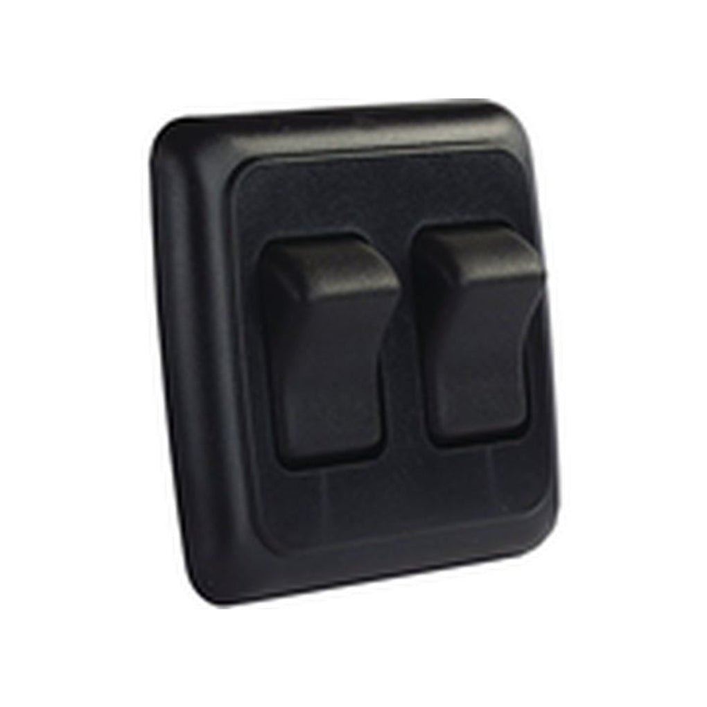 JR Products 12235 Double Rocker Switch Assembly W/Bezel Black
