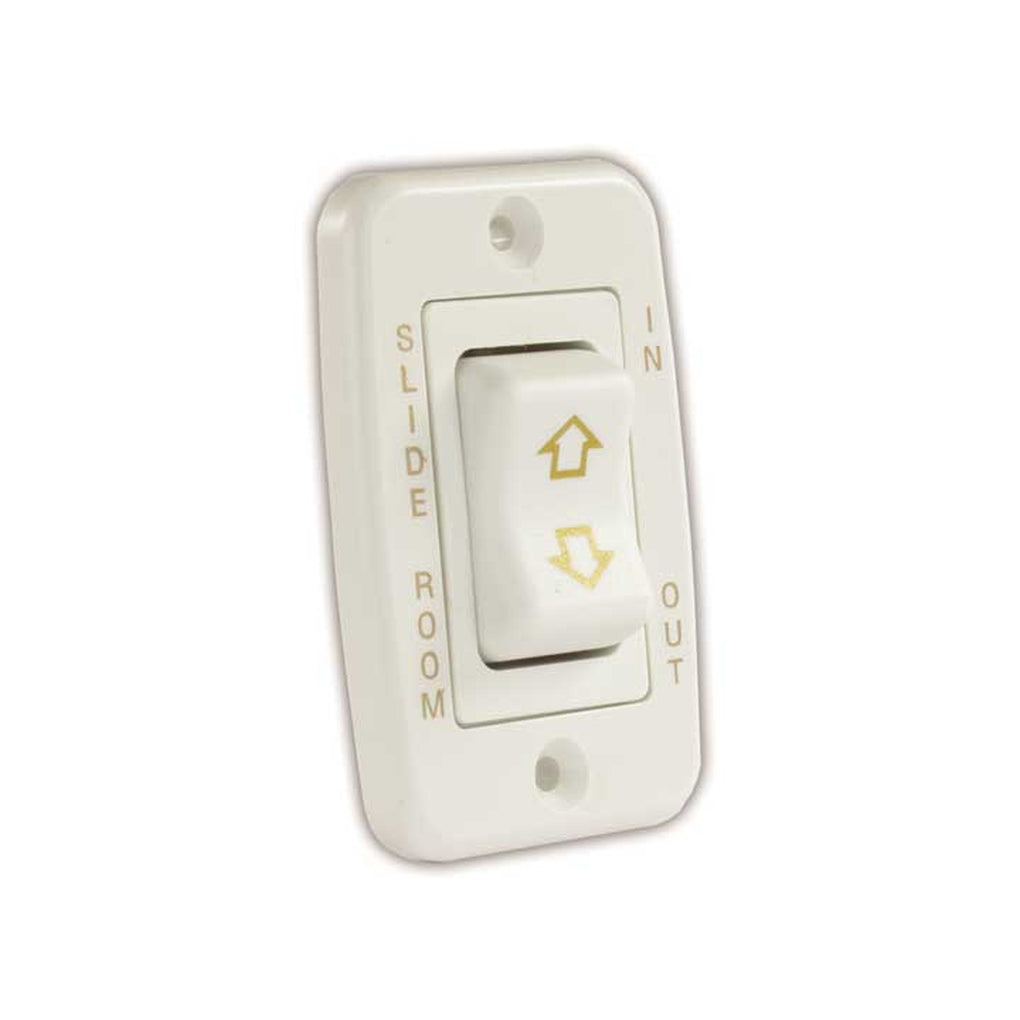 JR Products 12345 Low Profile Single Slideout Switch White