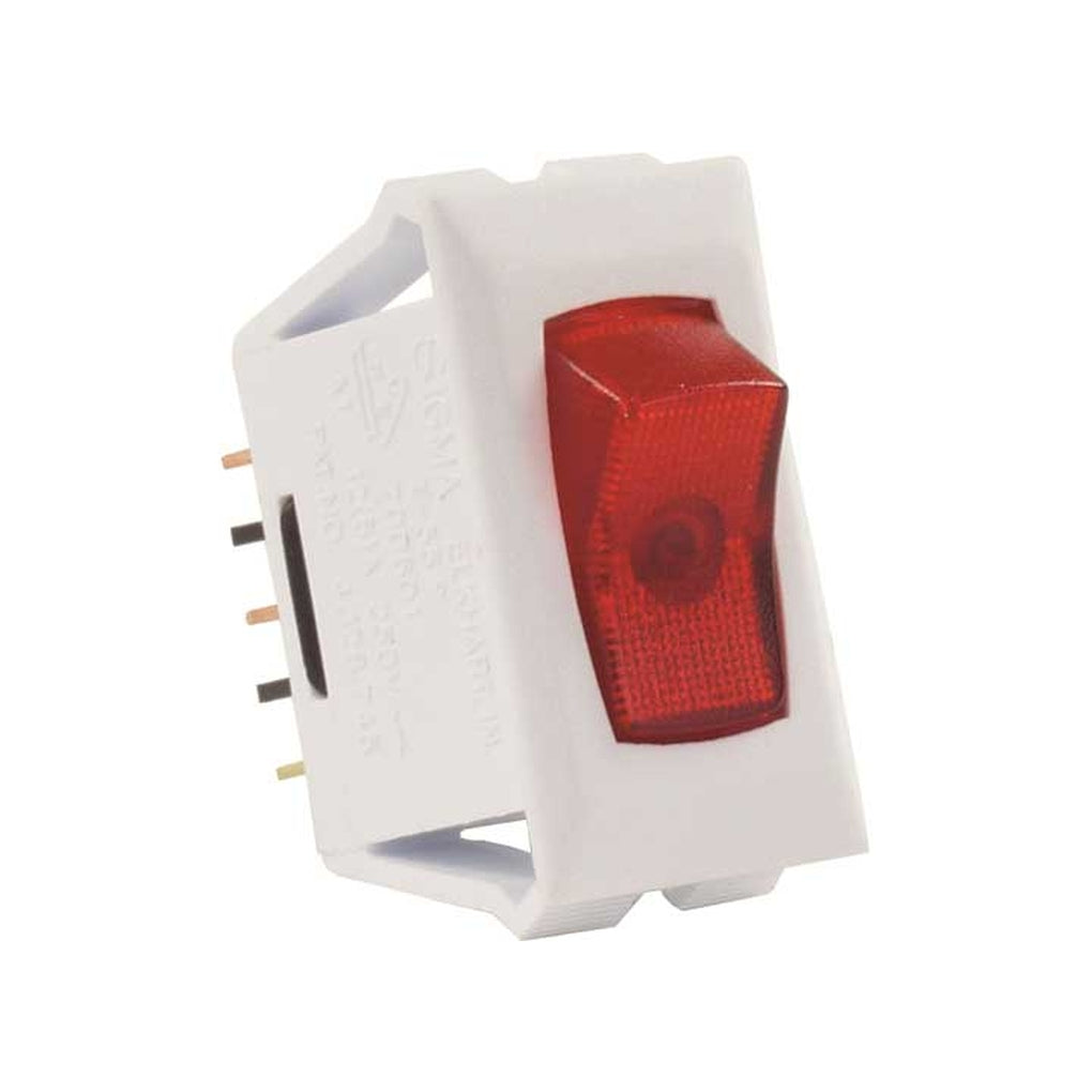 JR Products 12505 Illuminated 12V On/Off Switch Red/White