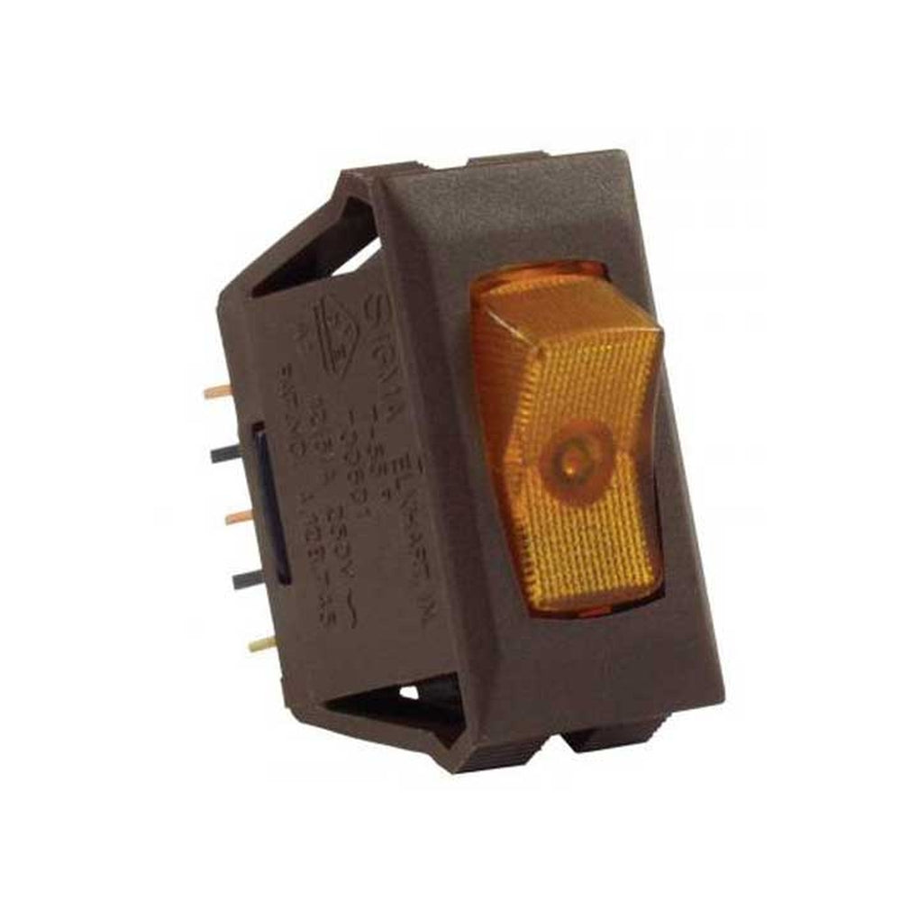 JR Products 12545 Illuminated 12V On/Off Switch Amber/Brown