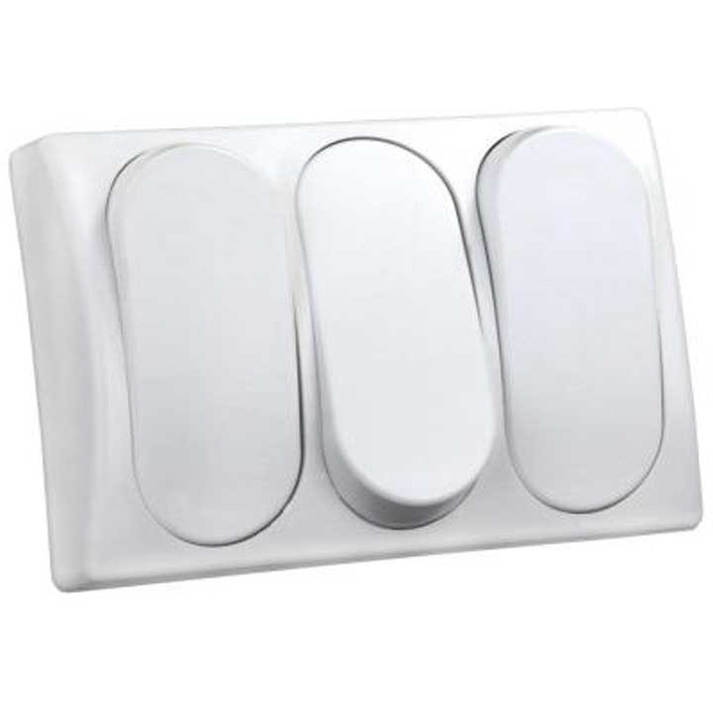 JR Products 13595 Modular Spst On/Off Triple Switch White