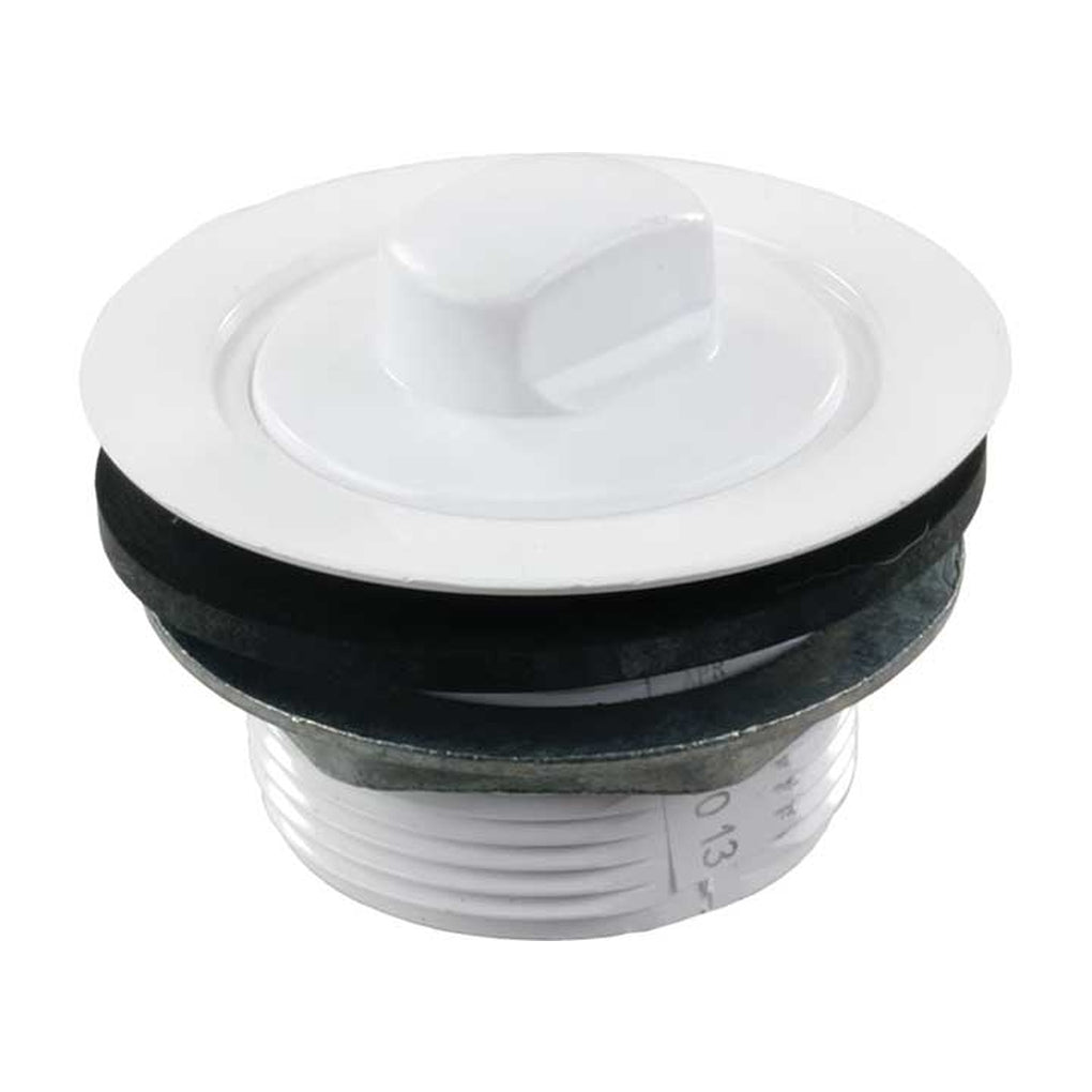 JR Products 184030-A 2In Tub Strainer W/Threaded Stopper Polar White