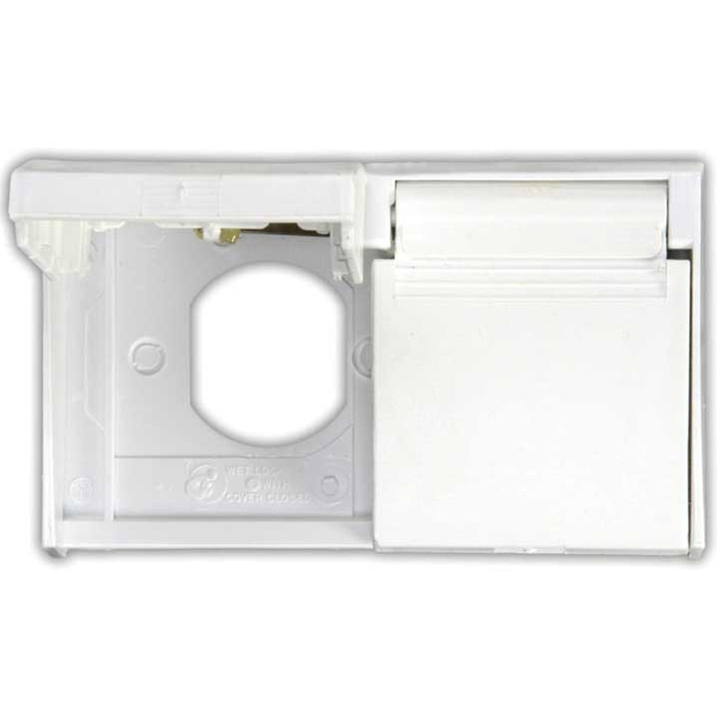 JR Products 47505 Duplex Weatherproof Outlet Cover Polar White