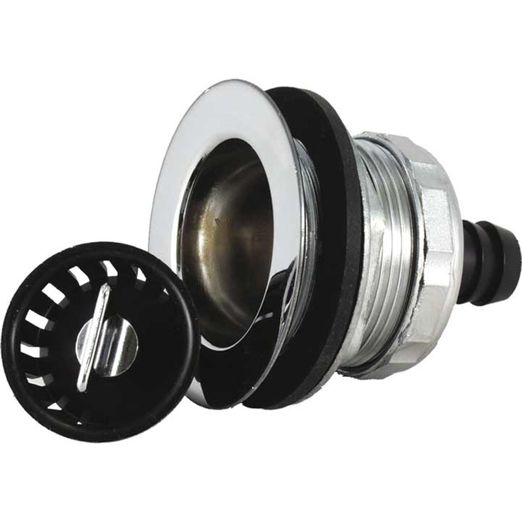 JR Products 9490-217-022 Strainer W/Threaded Basket Tail Flange Slip Nut Locknut Rubber Washer