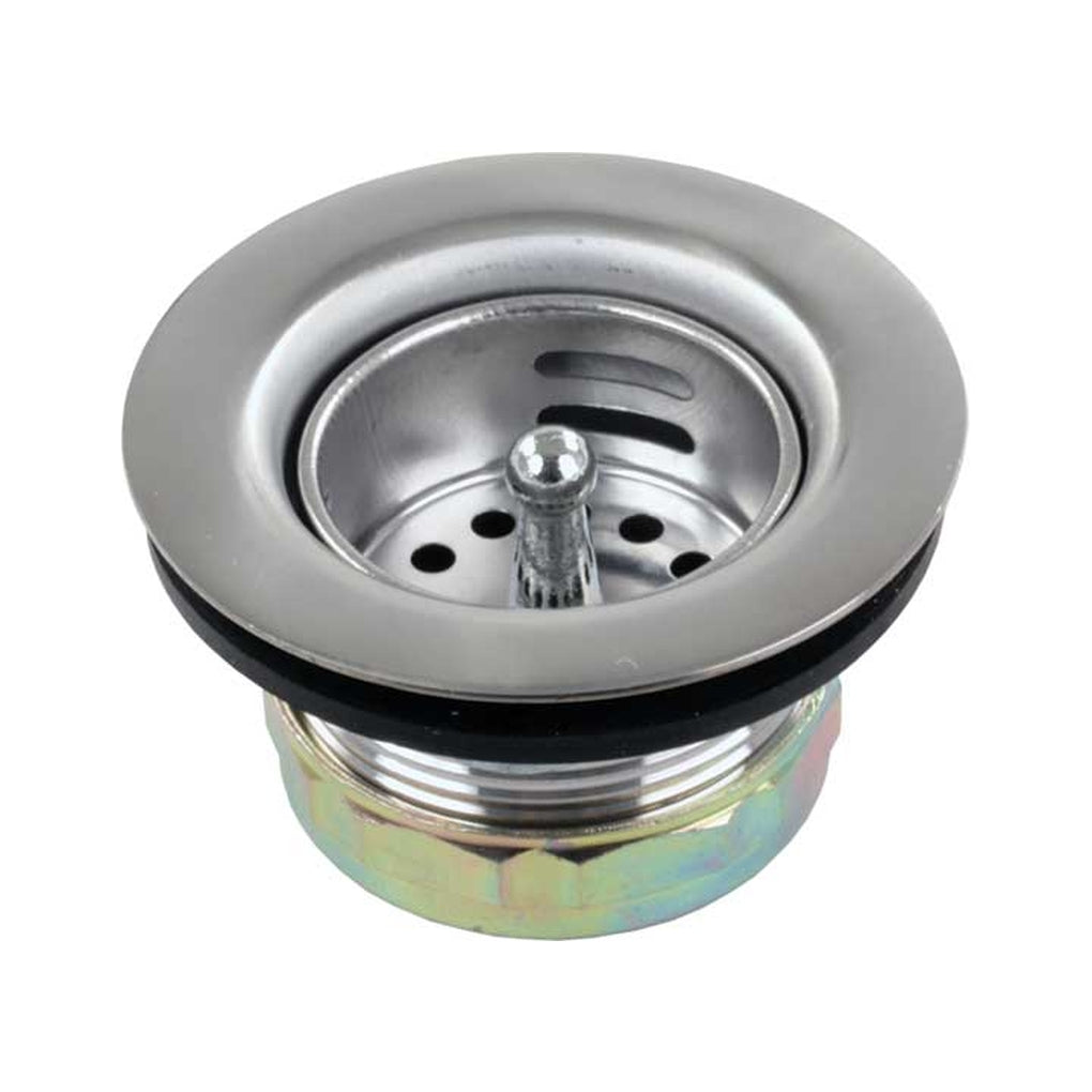 JR Products 95325 Strainer W/Pushin Basket Chrome
