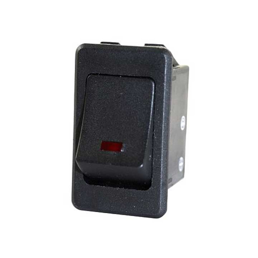 JT&T 2609F Black Rocker W/Red LED 16A 12V S.P.S.T. 1 Pc