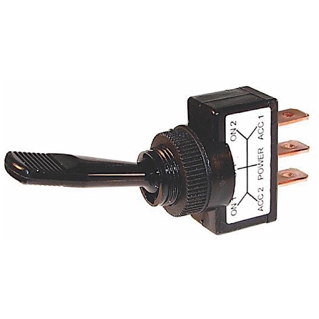 JT&T 2620F Black Nonillum Toggle 20A 12V S.P.D.T. 1 Pc