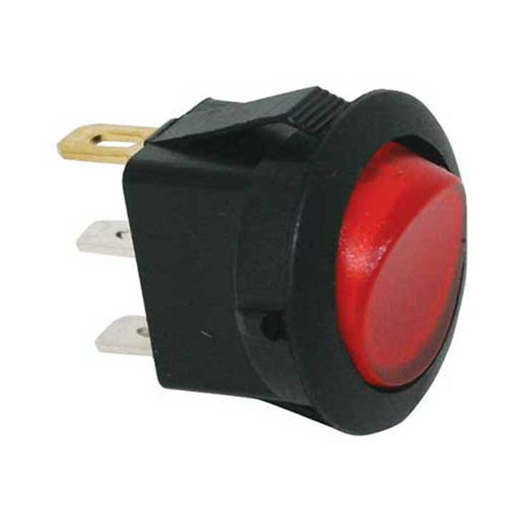 JT&T 2700-2J Red Illum Round Rocker 16A 12V S.P.S.T. 1 Pc