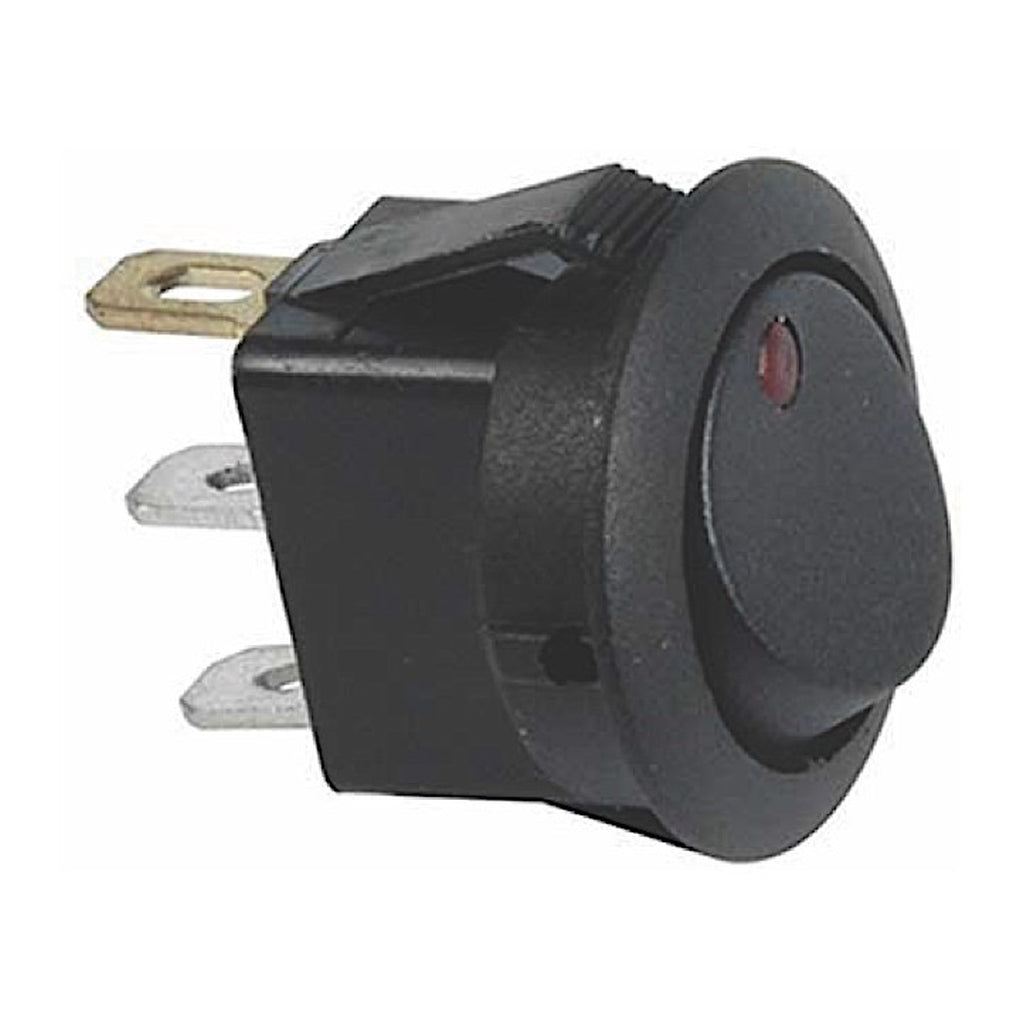 JT&T 2701-4J Amber LED Round Rocker 16A 12V S.P.S.T. 1 Pc