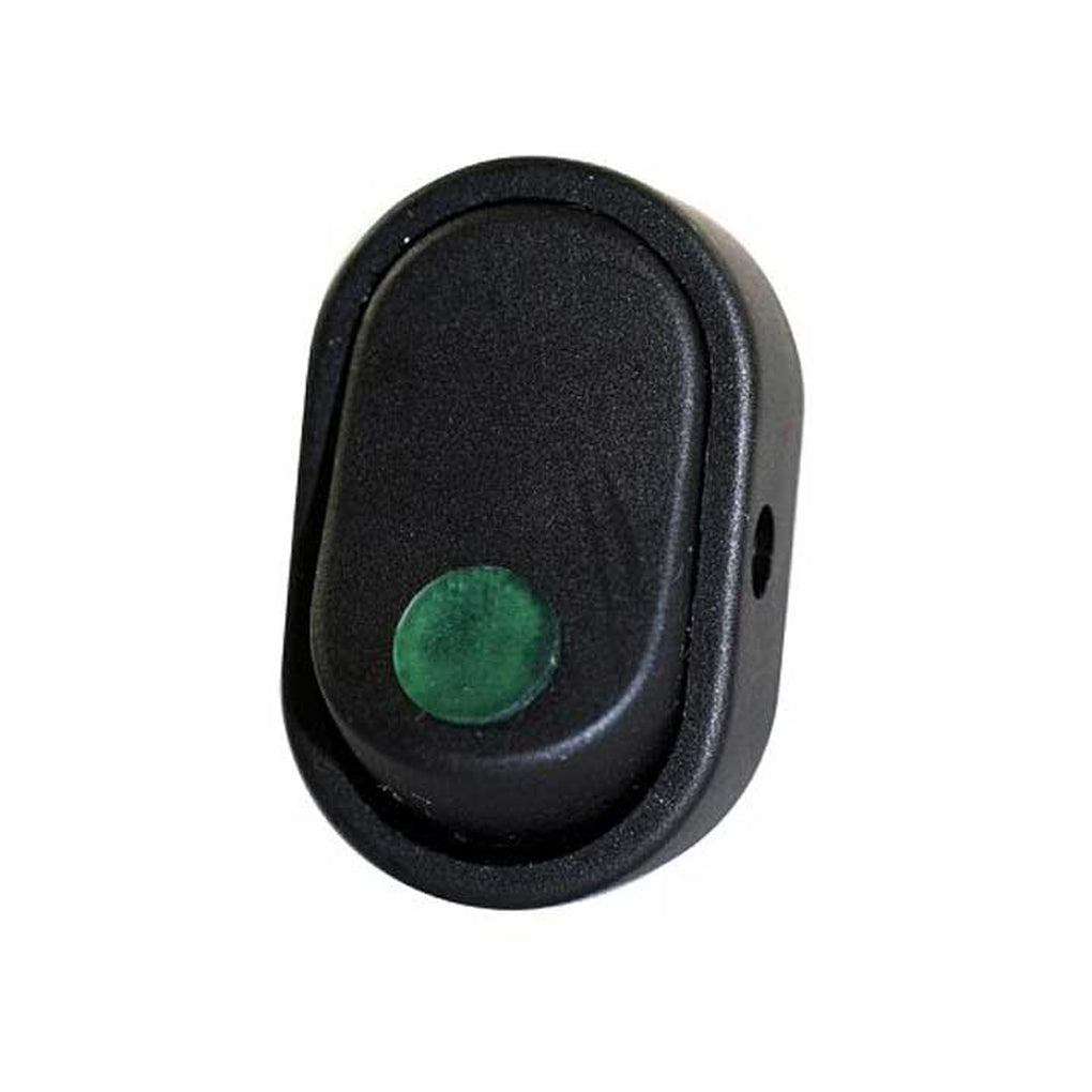 JT&T 2702-5J Green Illum Oval Rocker 16A 12V S.P.S.T. 1 Pc