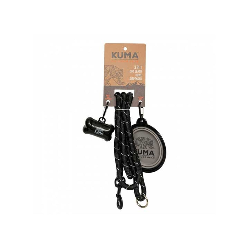Kuma Outdoor Gear 857-KM-31DL-BG 3 In 1 Dog Leash Black/Grey