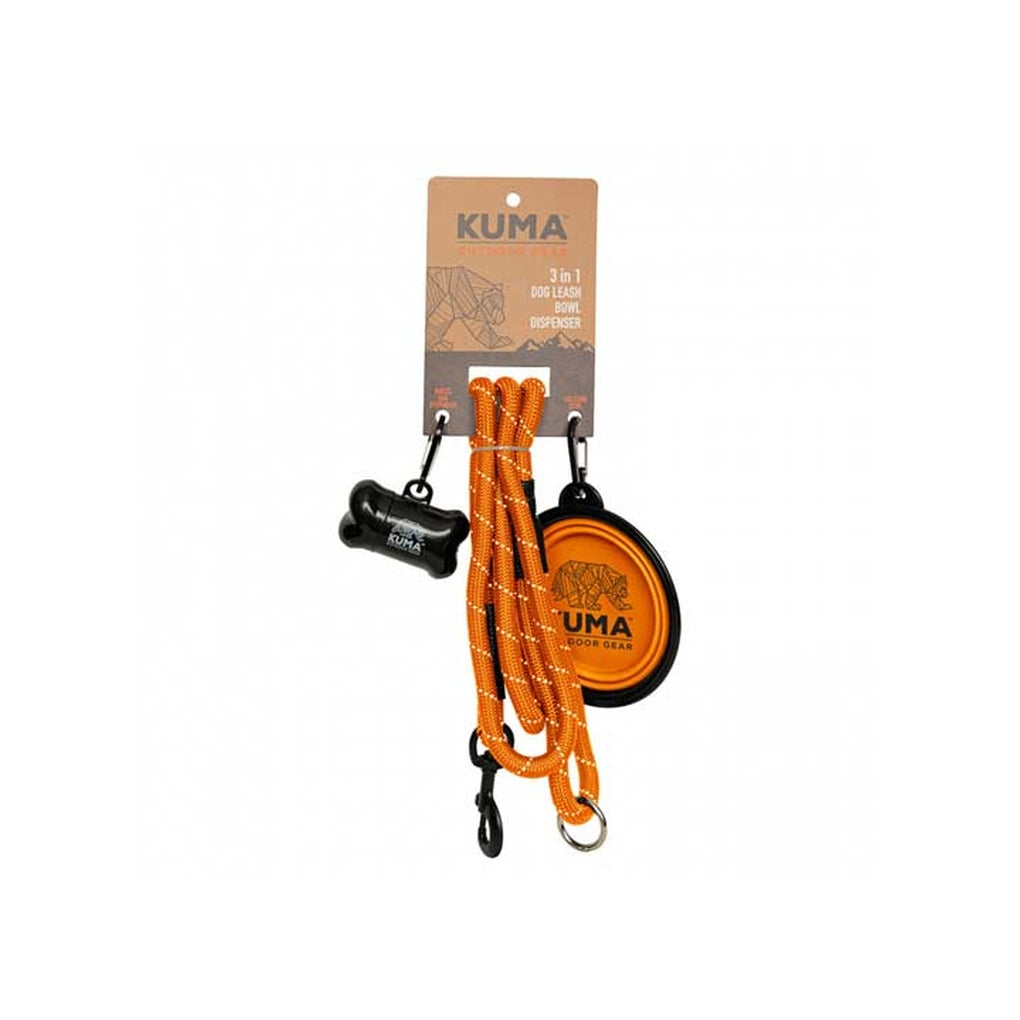 Kuma Outdoor Gear 857-KM-31DL-ORG 3 In 1 Dog Leash Orange/Grey