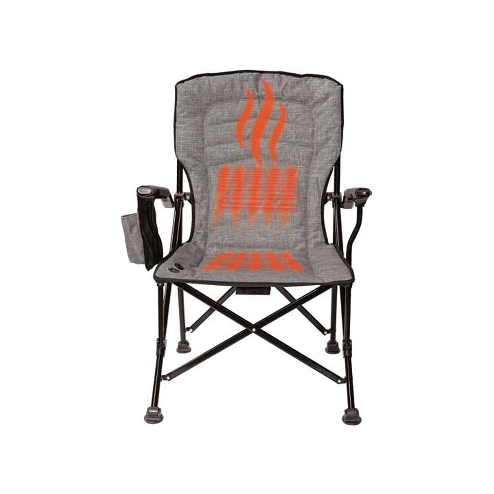 Kuma Outdoor Gear 887-KM-SBHC-HG Switchback Heated Chair W/Usbc Power Bank Heather Grey Plaid