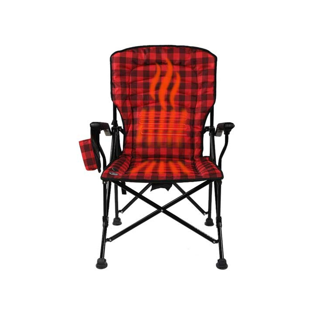 Kuma Outdoor Gear 887-KM-SBHC-RB Switchback Heated Chair W/Usbc Power Bank Red/Black Plaid