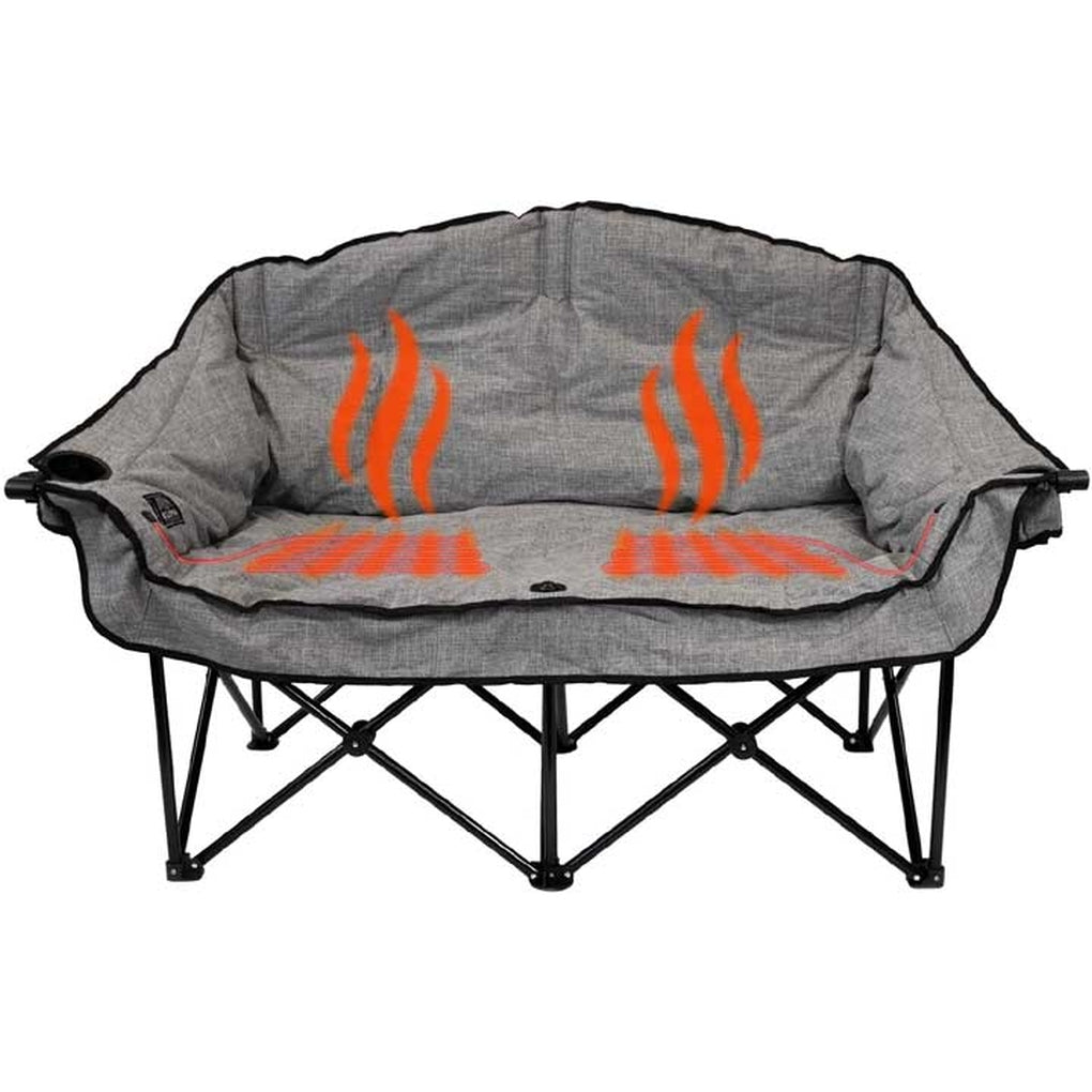 Kuma Outdoor Gear 893-KM-BBBTHDC-HG Bear Buddy Blue Tooth Heated Double Chair; Heather Grey