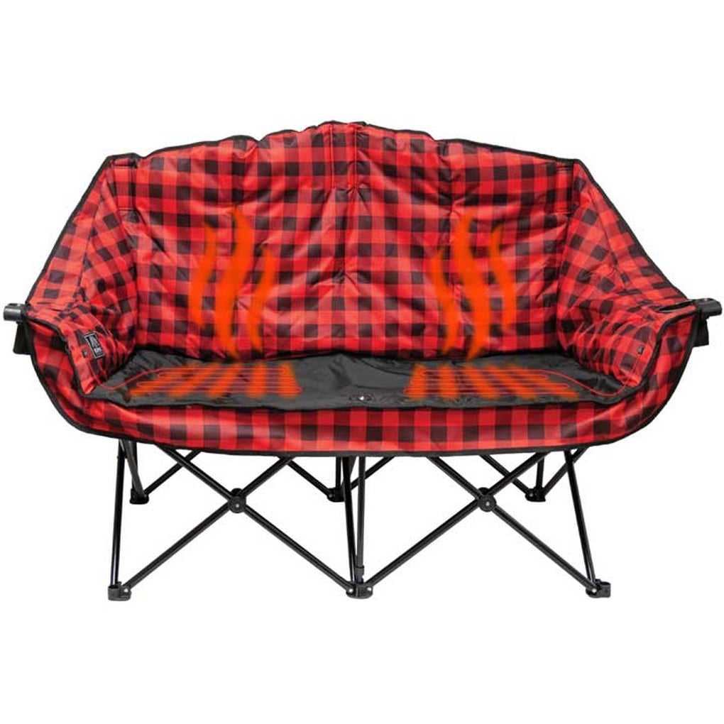 Kuma Outdoor Gear 893-KM-BBBTHDC-RB Bear Buddy Blue Tooth Heated Double Chair; Red Plaid