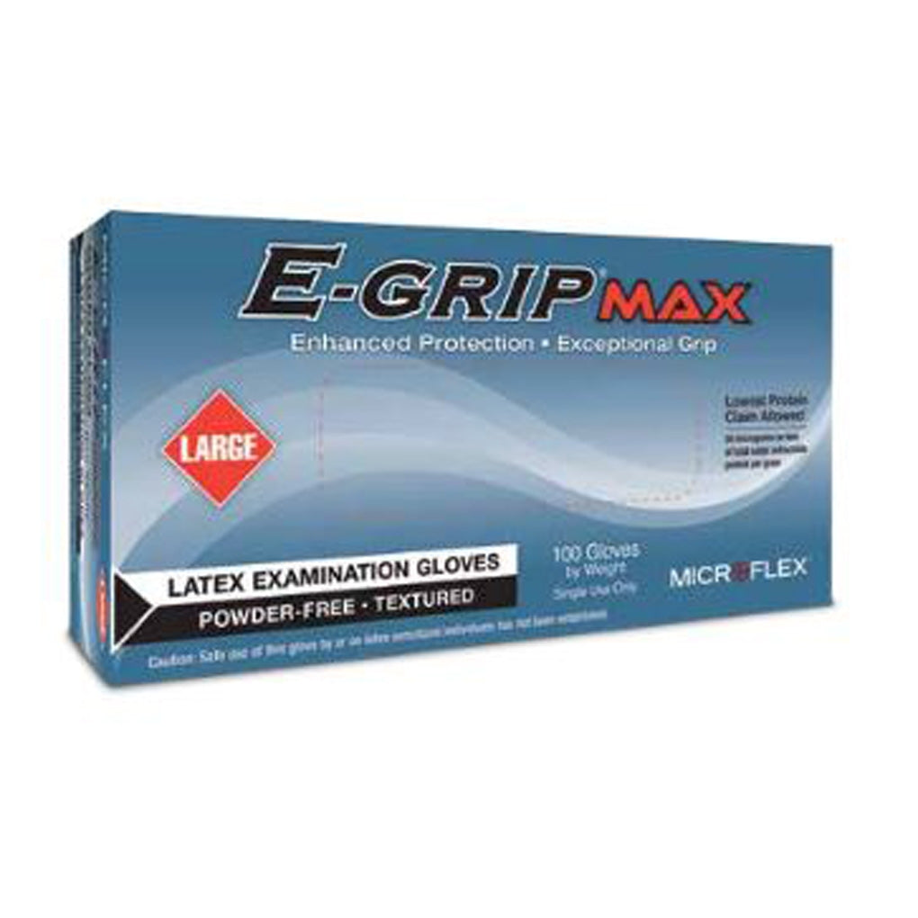 Ansell L92 E-GripMax Latex Ambidextrous Non-Sterile Exam Grade Powder-Free Gloves, Medium 100/Pack