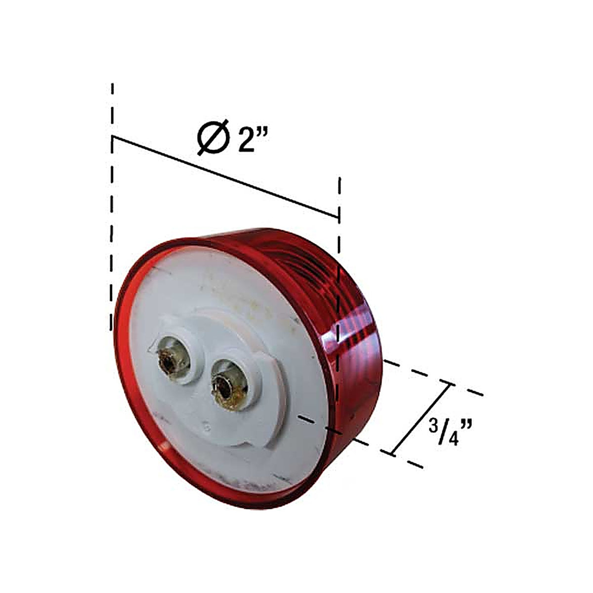 Uni-Bond Lighting - LED2000-6R - LED 2in Round Marker Lamp Red - 6-Diodes
