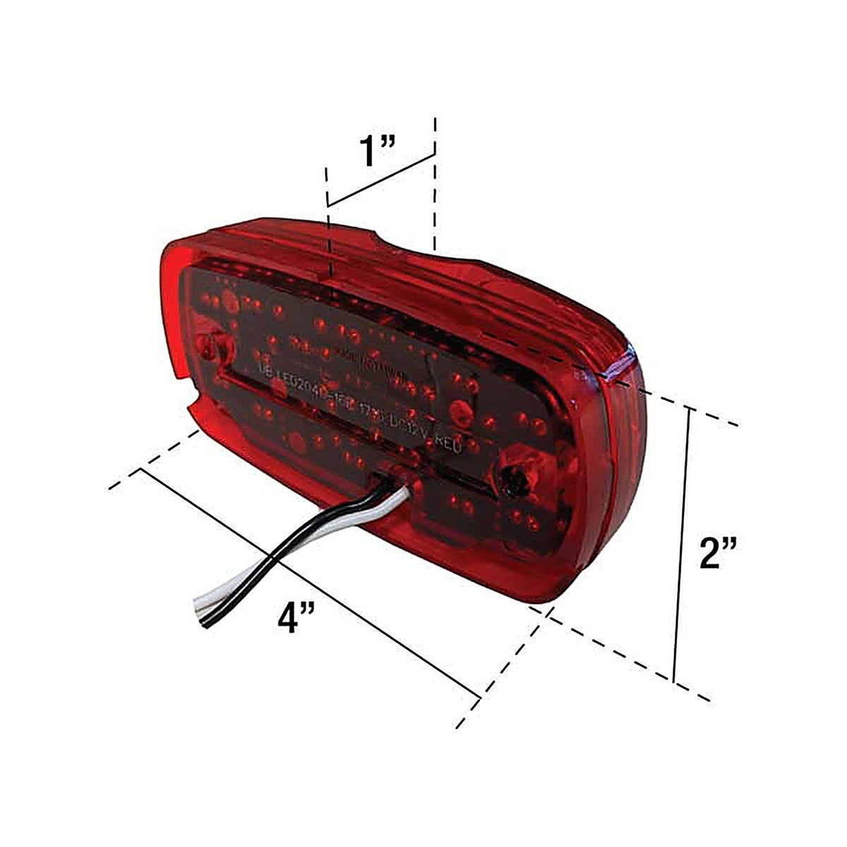 Uni-Bond Lighting - LED2040-16R - LED 2in x 4in Bullseye Marker Lamp Red - 16-Diodes