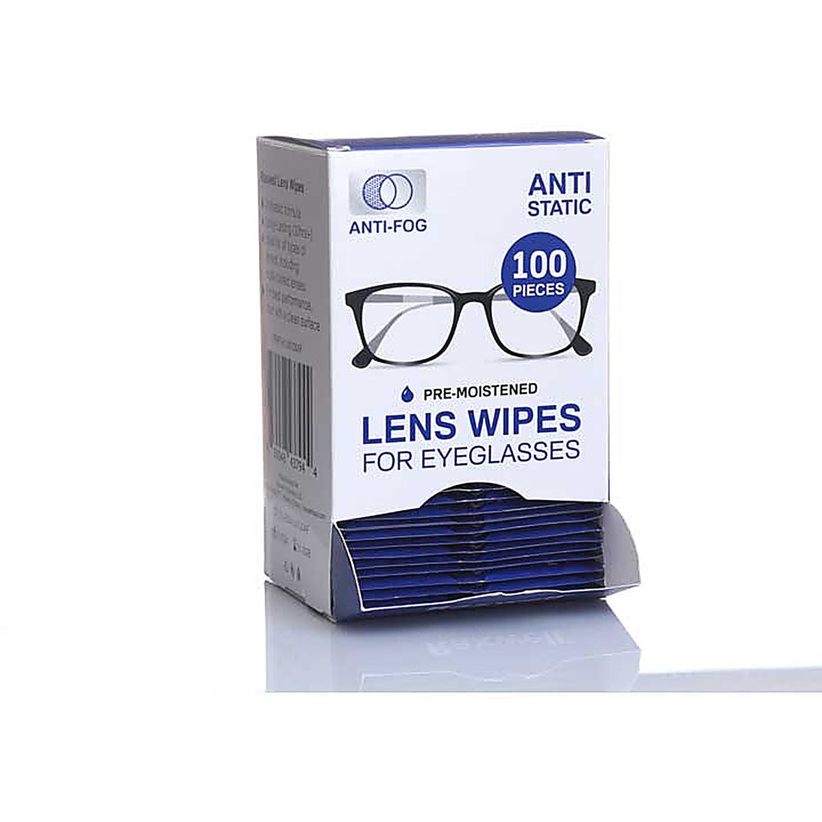Raxwell - LW100AF - Pre-Moistened Antistatic & Antifog Lens Wipes for Eyeglasses,100/Box