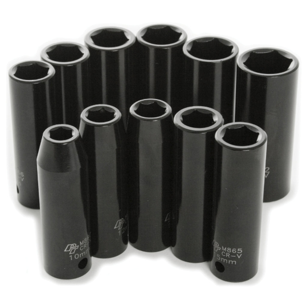 Wilmar Performance Tool M591DB 11 Piece 1/2" Drive Deep Impact Sockets Metric